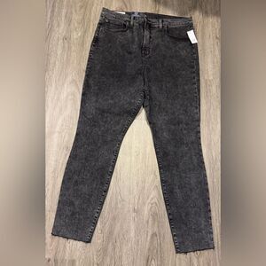 Black Denim Skinny Angle Jeans